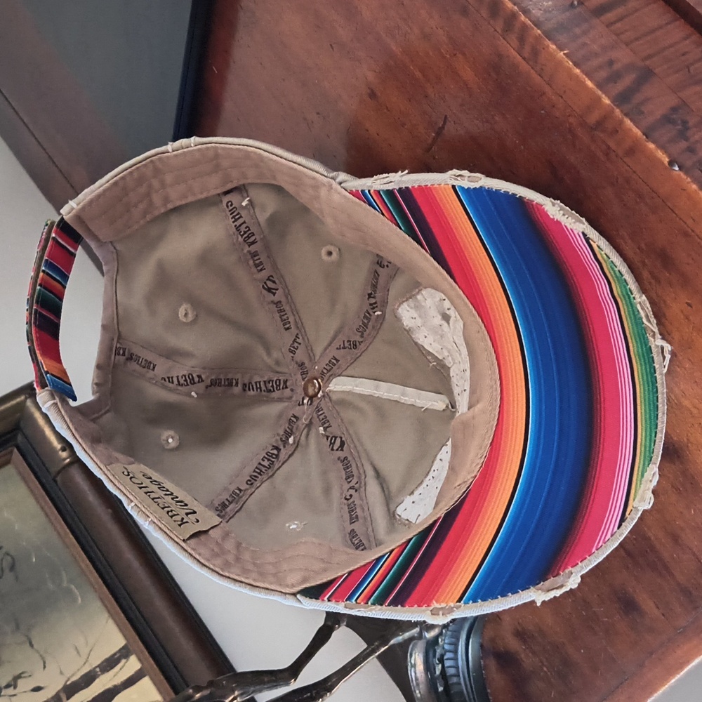 Tan Distressed Cap with Colorful Patch - Picture 4 of 4
